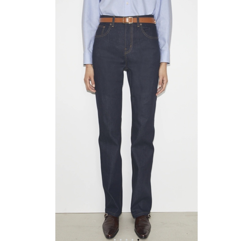 Tory Burch NWT 26 Straight Jeans Dark Wash Stretch Pants Sm NEW
